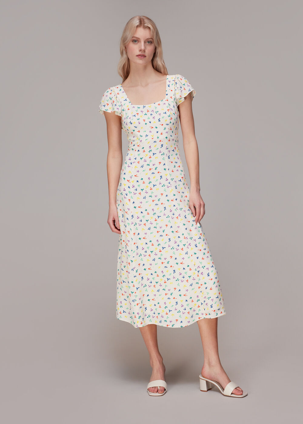 Dancing Floral Midi Dress