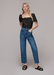 Square Neck Linen Top