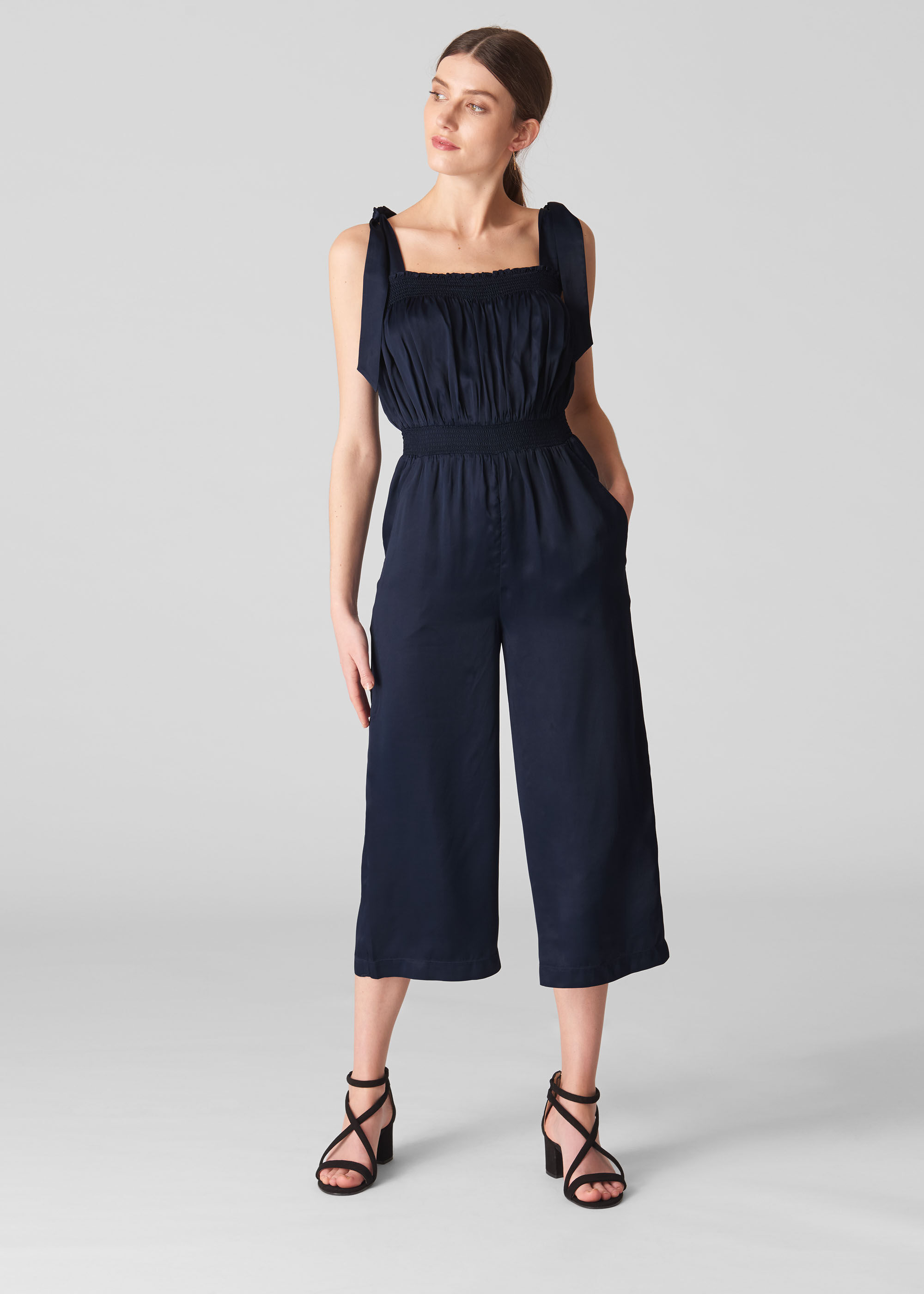Tie up shoulder jumpsuit on sale