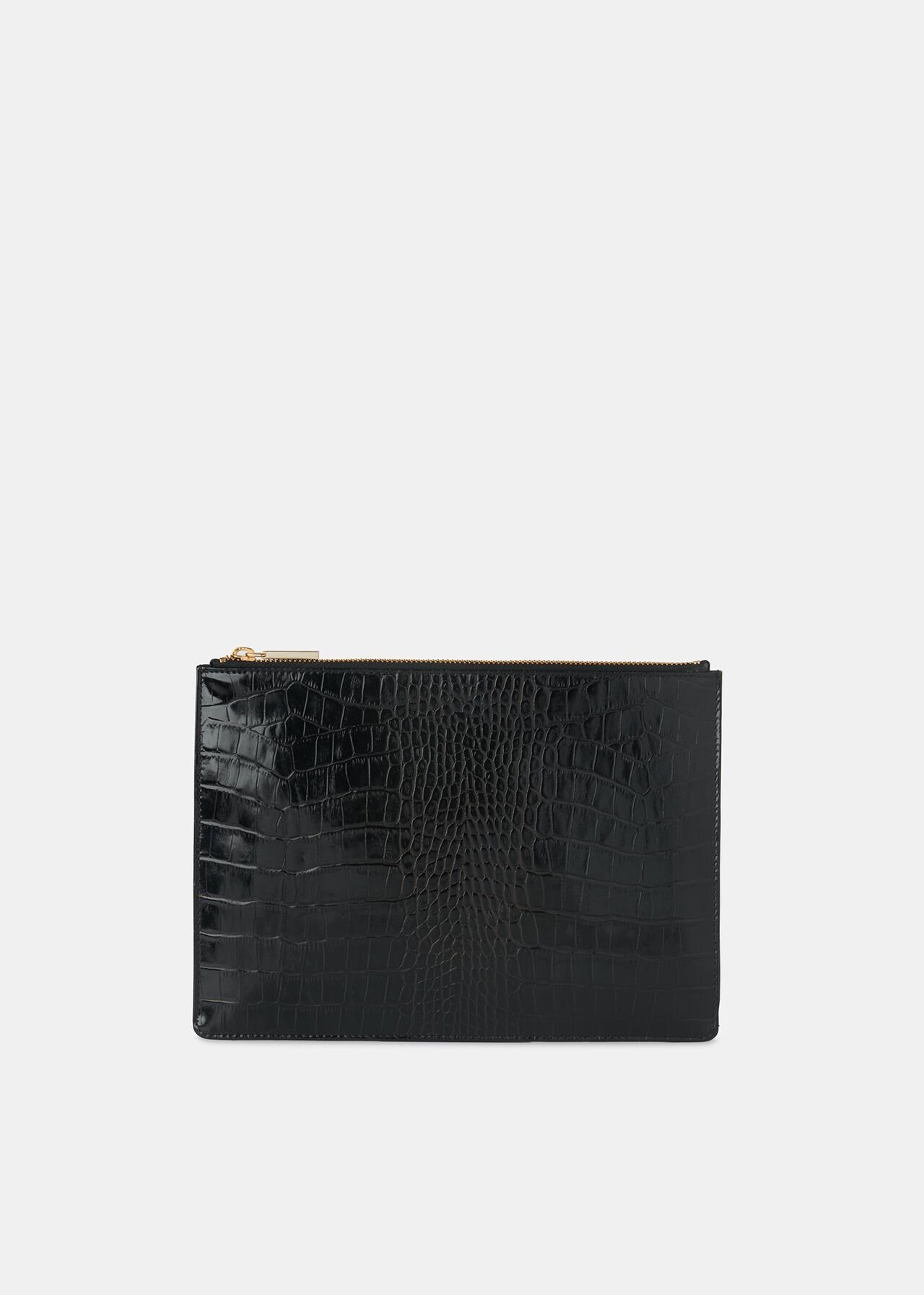 Shiny Croc Medium Clutch