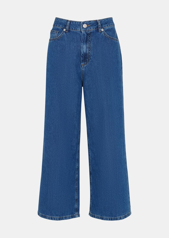 Denim Wide Leg Cropped Jean