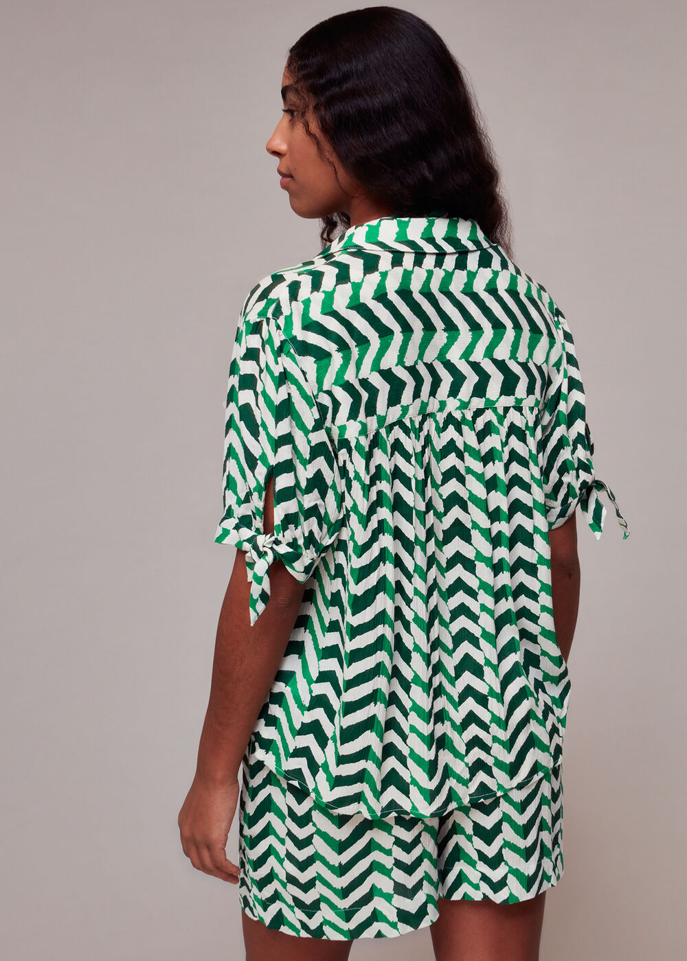 Chevron Tie Sleeve Beach Shirt