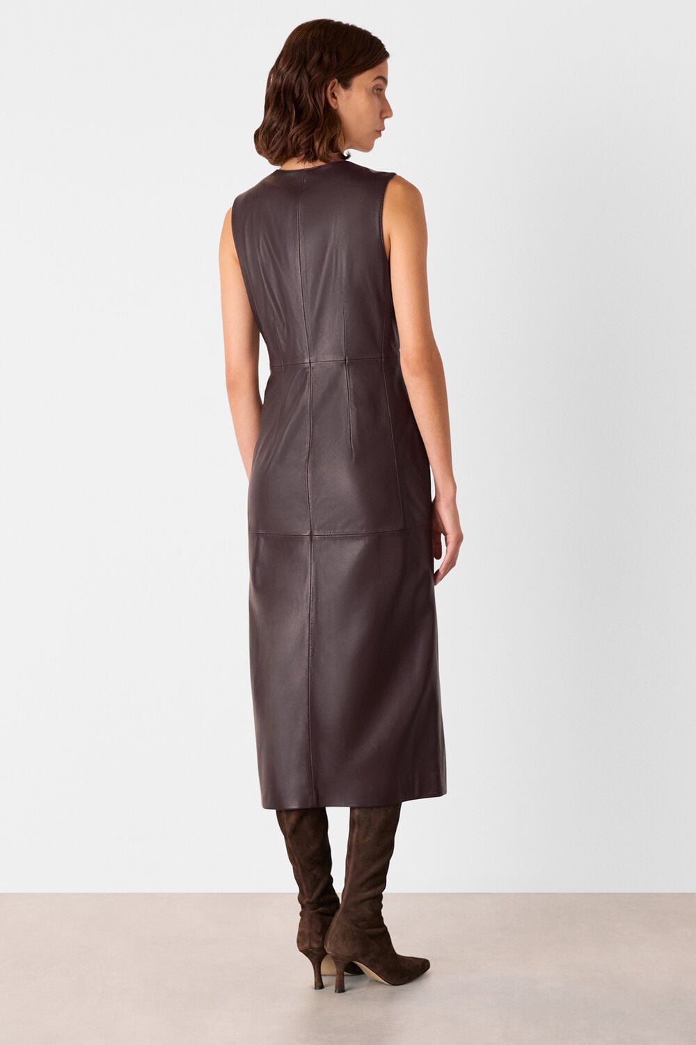 Chocolate Leather Shift Dress