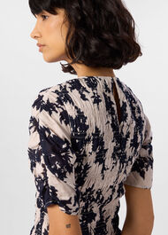 Shadow Floral Shirred Top