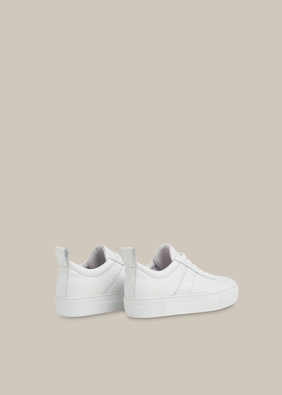 White Anna Snake Deep Sole Trainer
