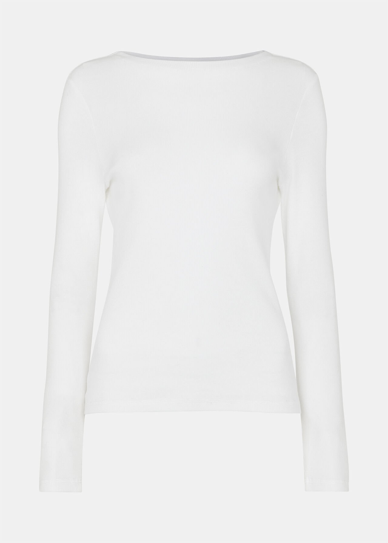 High Neck Long Sleeve Rib Top