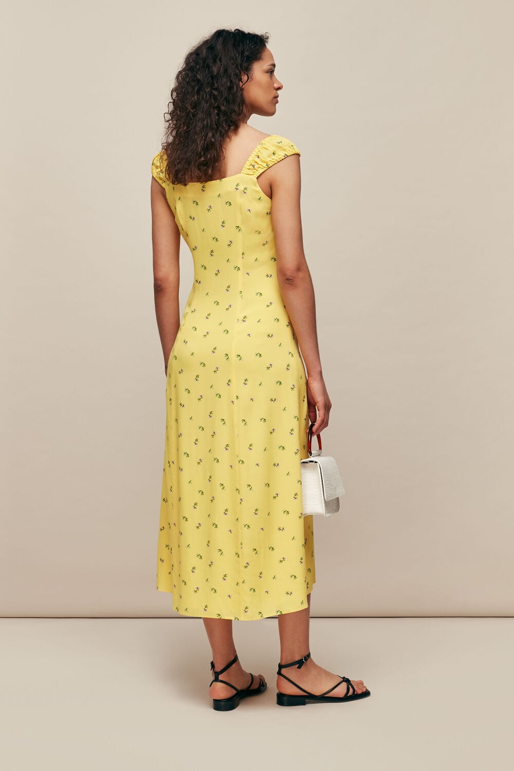 Forget Me Not Print Dress Yellow/Multi