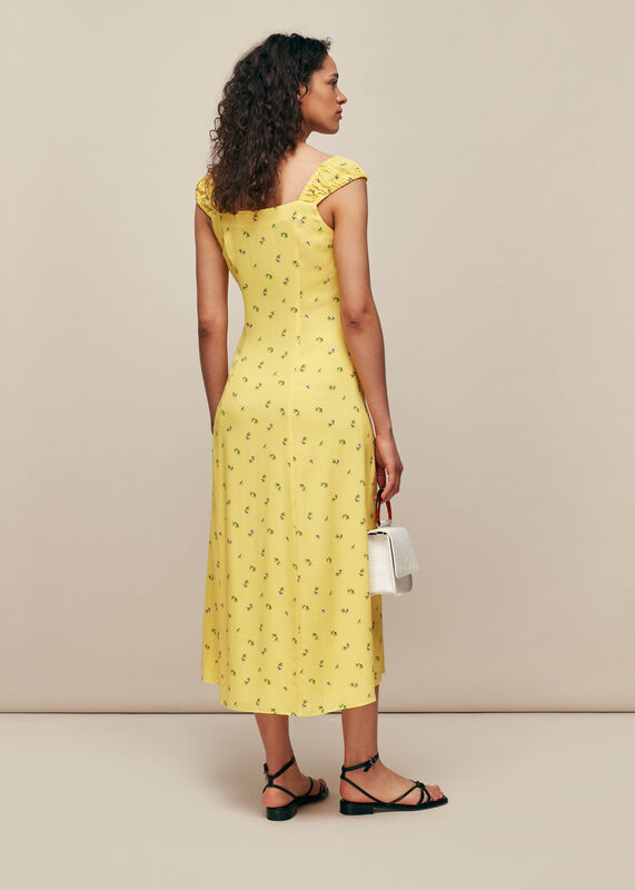 Yellow Forget Me Not Print Dress