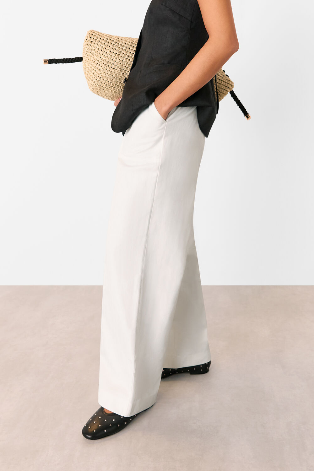 Petite Leona Linen Blend Trouser