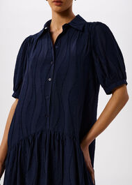 Textured Drop Waist Midi Dress