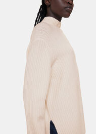 Wool Mix Rib Funnel Neck