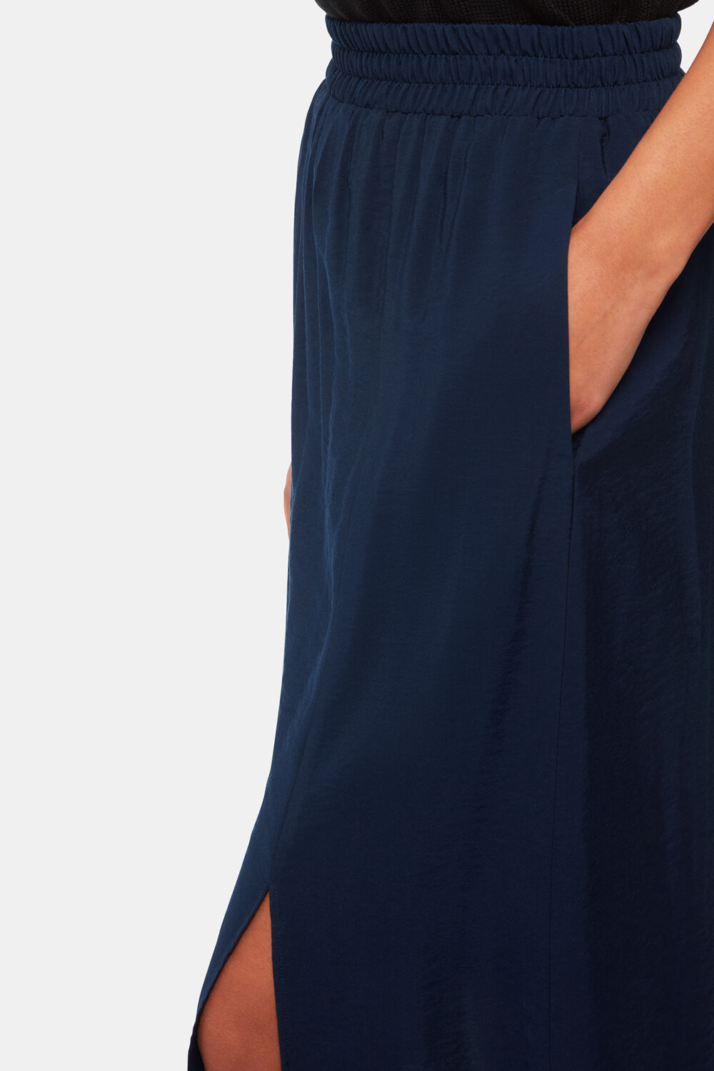Navy Eva Elasticated Waist Skirt