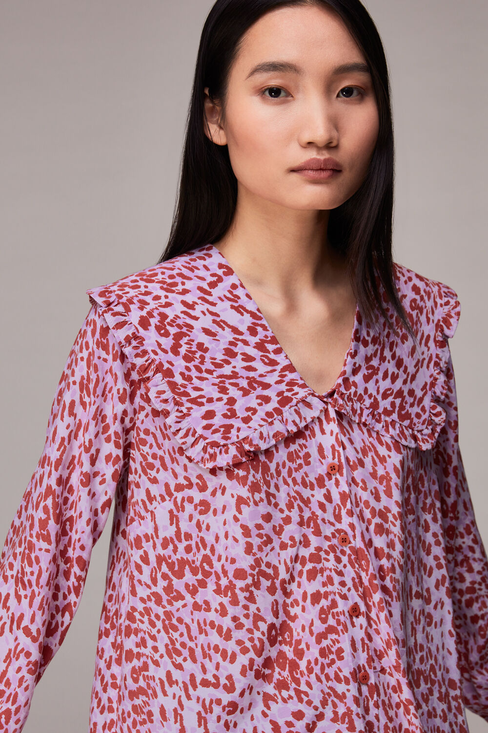 Summer Cheetah Collar Top