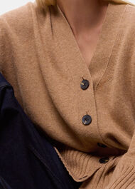 Cashmere Blend Ribbed Cardigan