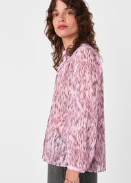Leopard Pleat Detail Shirt