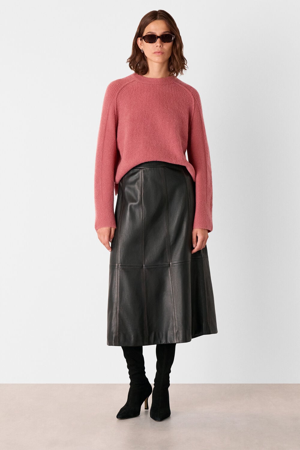 Rose Aria Wool Mix Crew Knit