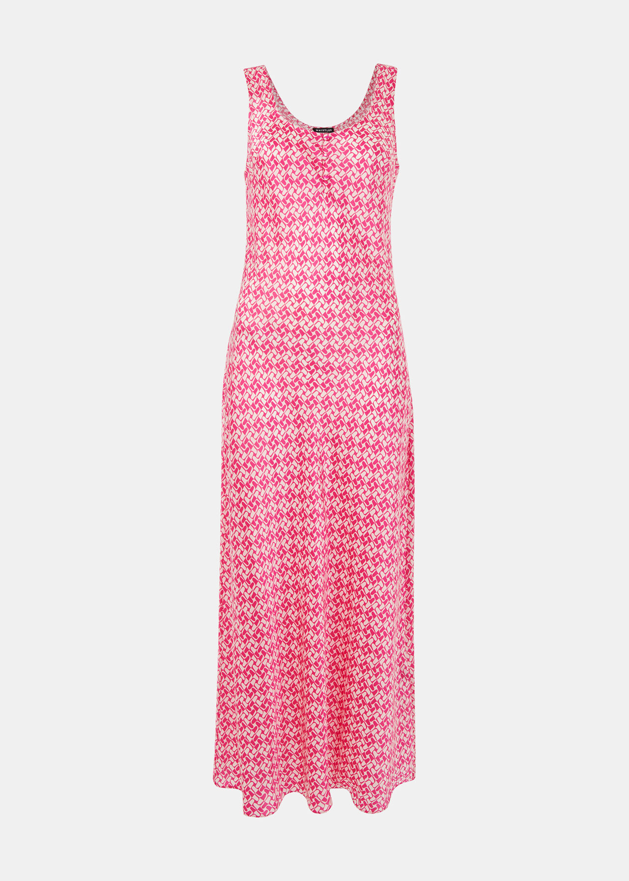 Pink/Multi Two Tone Tile Silk Dress | WHISTLES