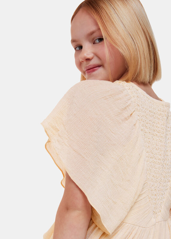 Neutral Willa Smocked Dress