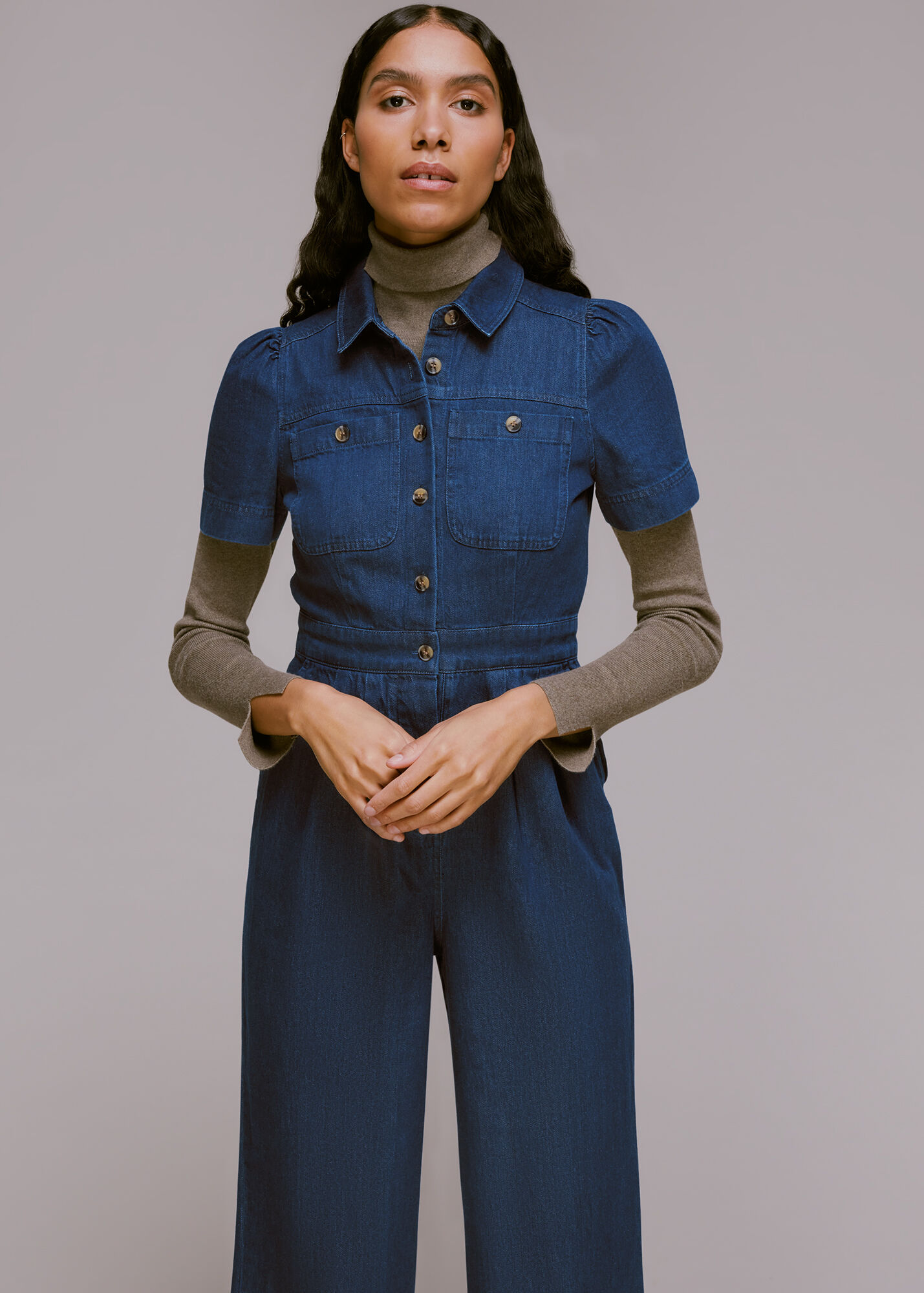 Denim Emma Denim Jumpsuit WHISTLES