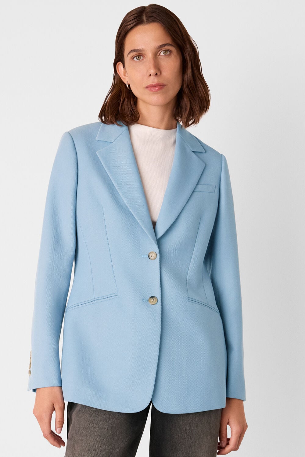 Wool Blend Tailored Blazer