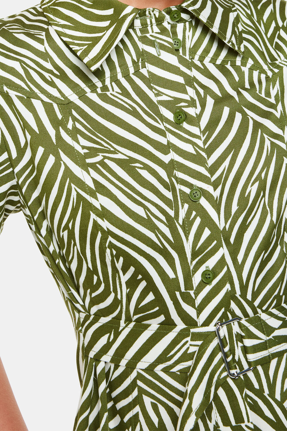 Linear Leaf Midi Dress