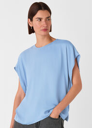 Short Sleeve Crepe Shell Top