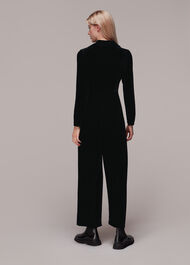 Velvet Zip Front Jumpsuit