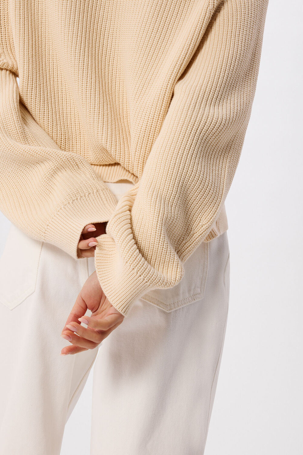 Ivory Petite V Neck Cotton Cardigan