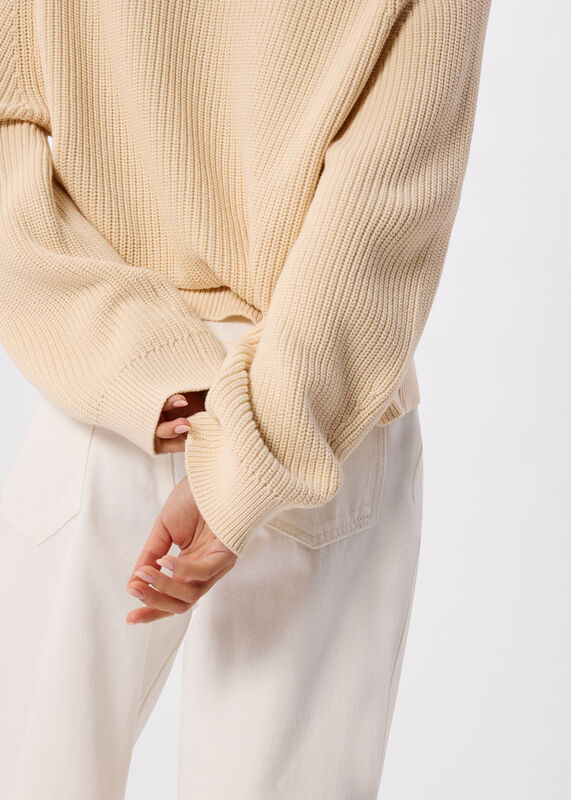 Ivory Petite V Neck Cotton Cardigan