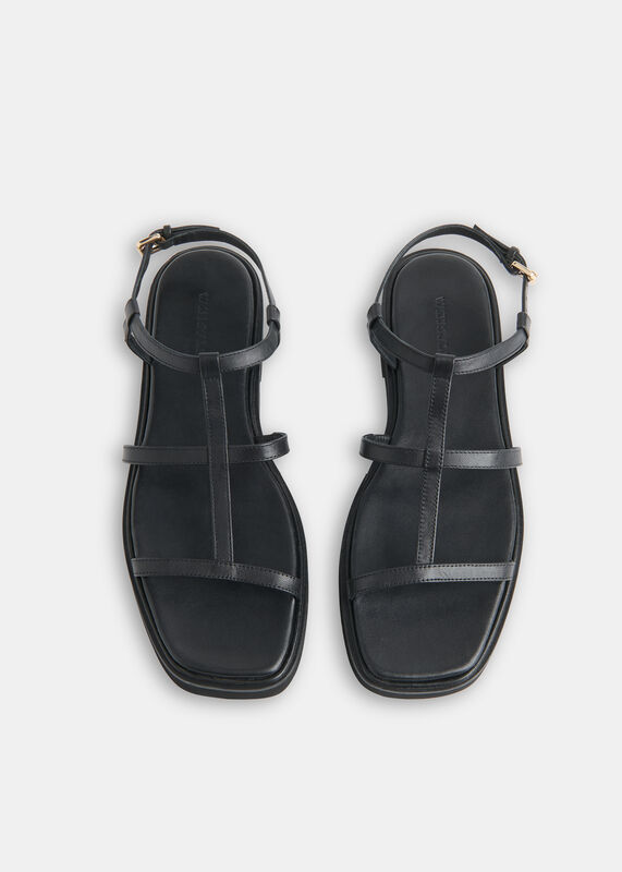 Black Dora Caged Square Toe Sandal