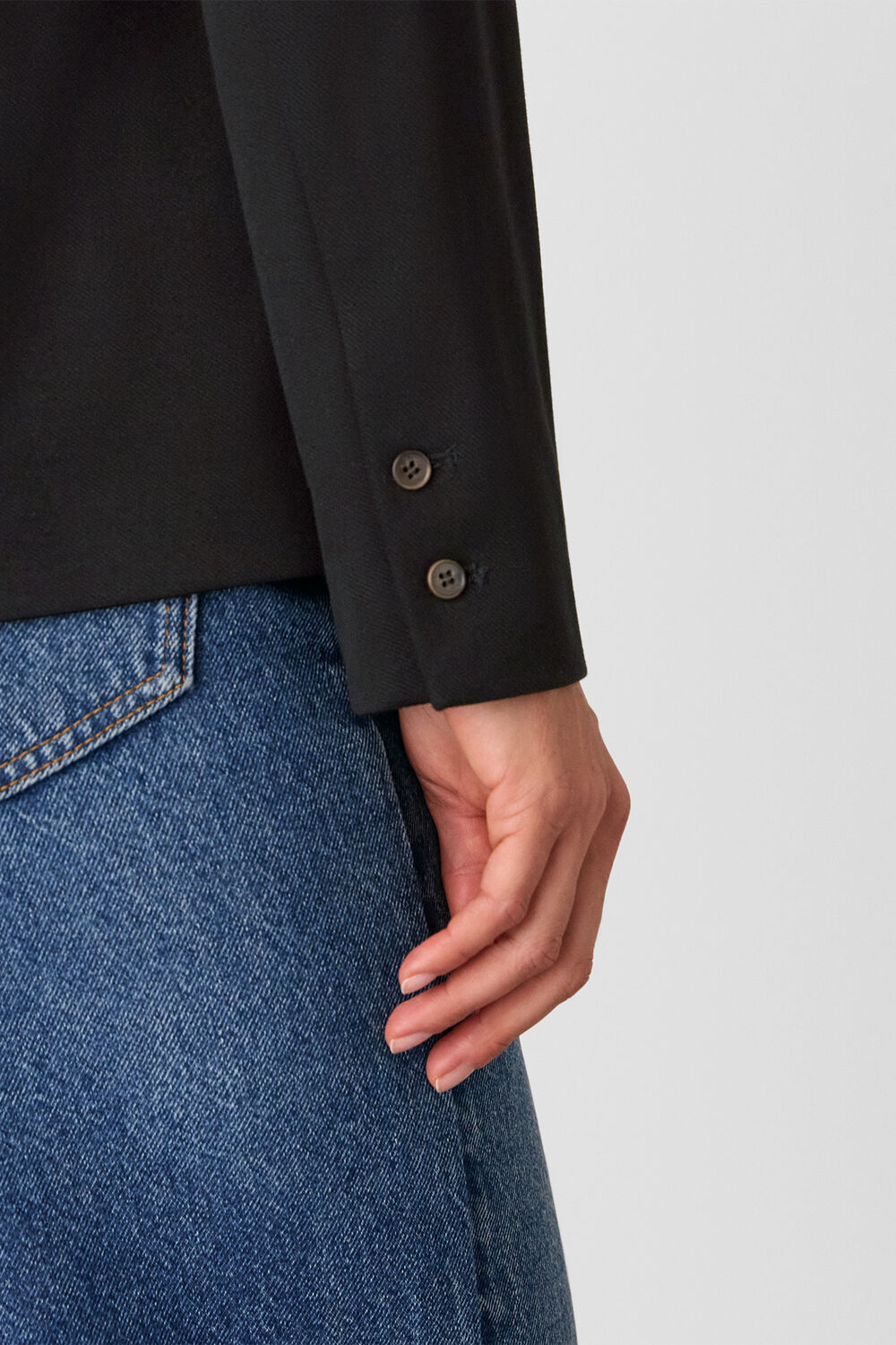 Black Textured Ponte Stretch Blazer