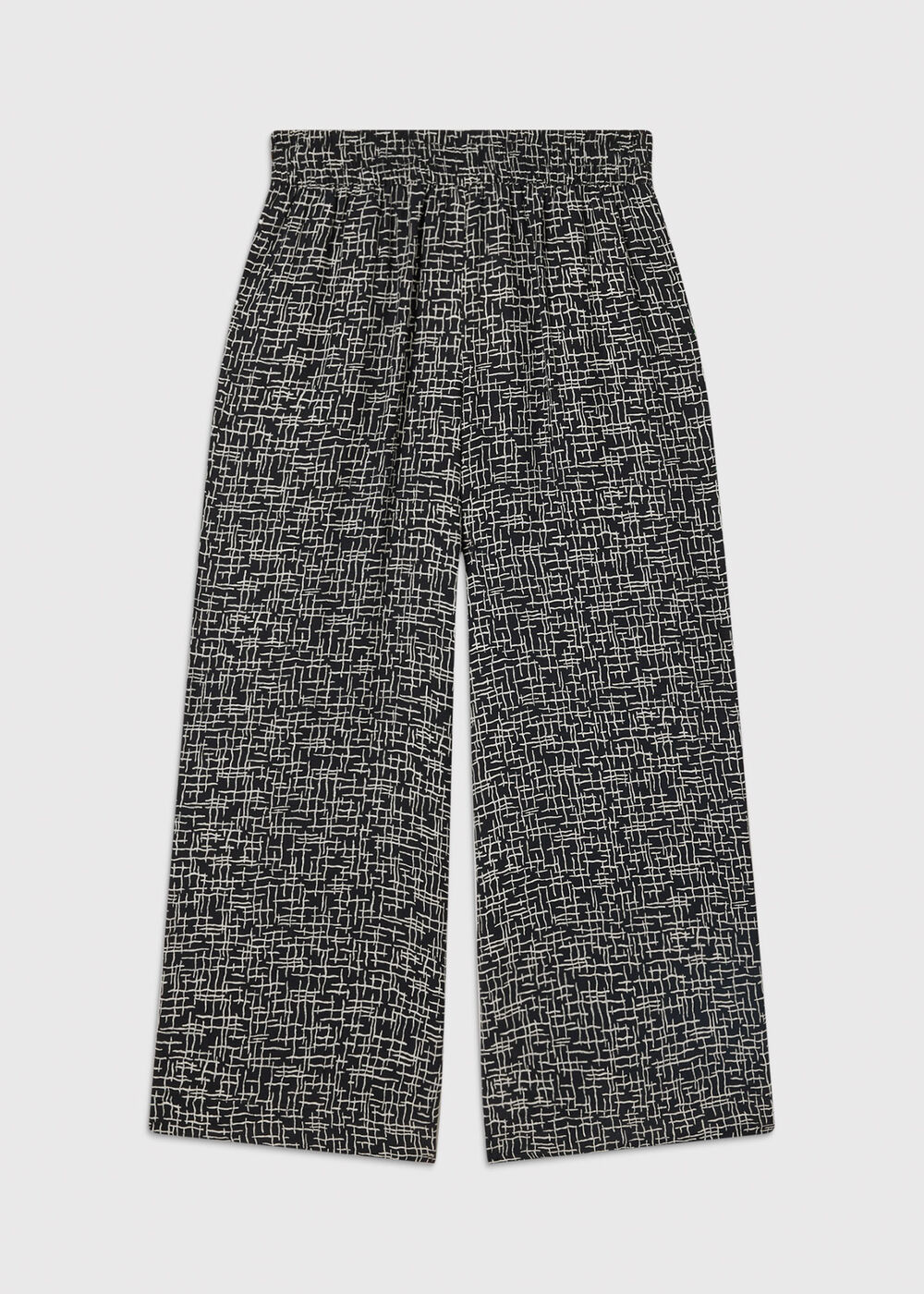 Woven Grid Crop Trouser