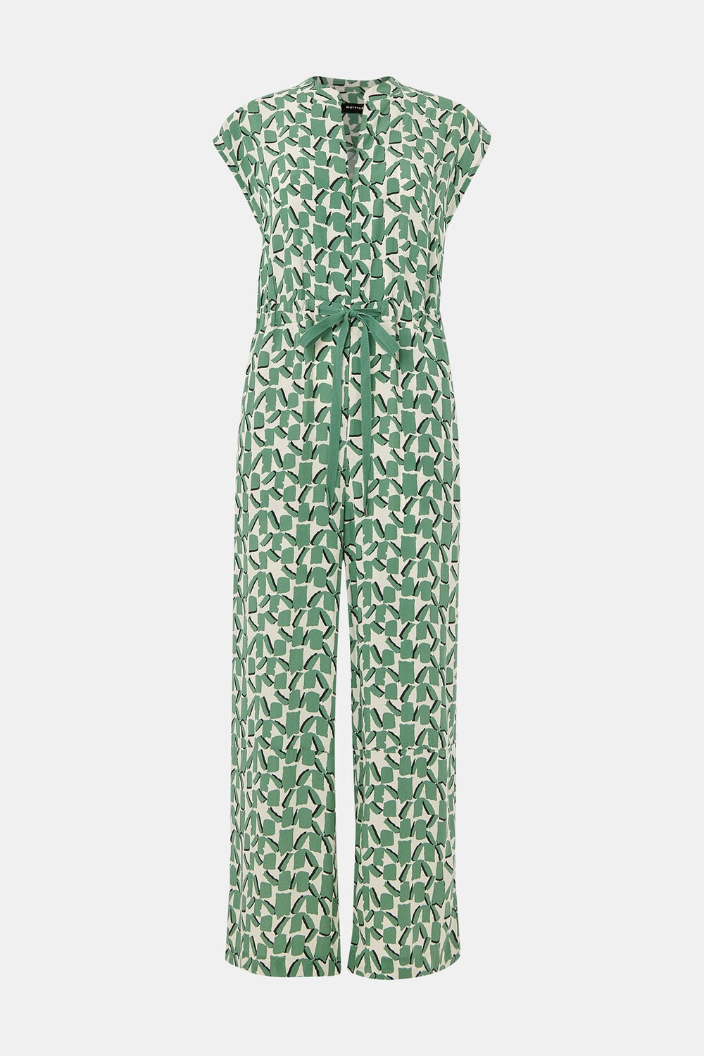 Ivory Abstract Squares Jumpsuit
