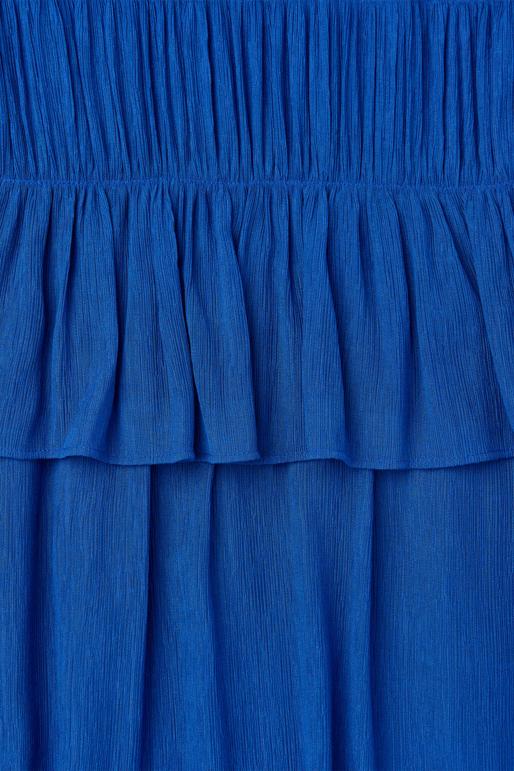 Cobalt Blue Petite Shirred V Neck Midi Dress
