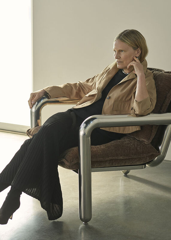 Neutral Short Cotton Trench Jacket