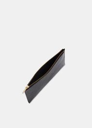 Shiny Croc Medium Clutch Black