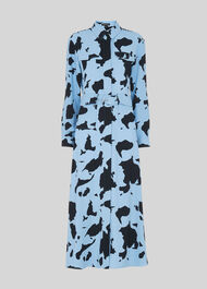 Cow Print Military Dress Blue/Multi