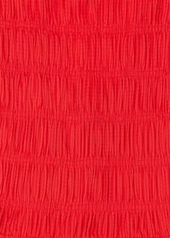 Petite Shirred Bodice V Neck Dress