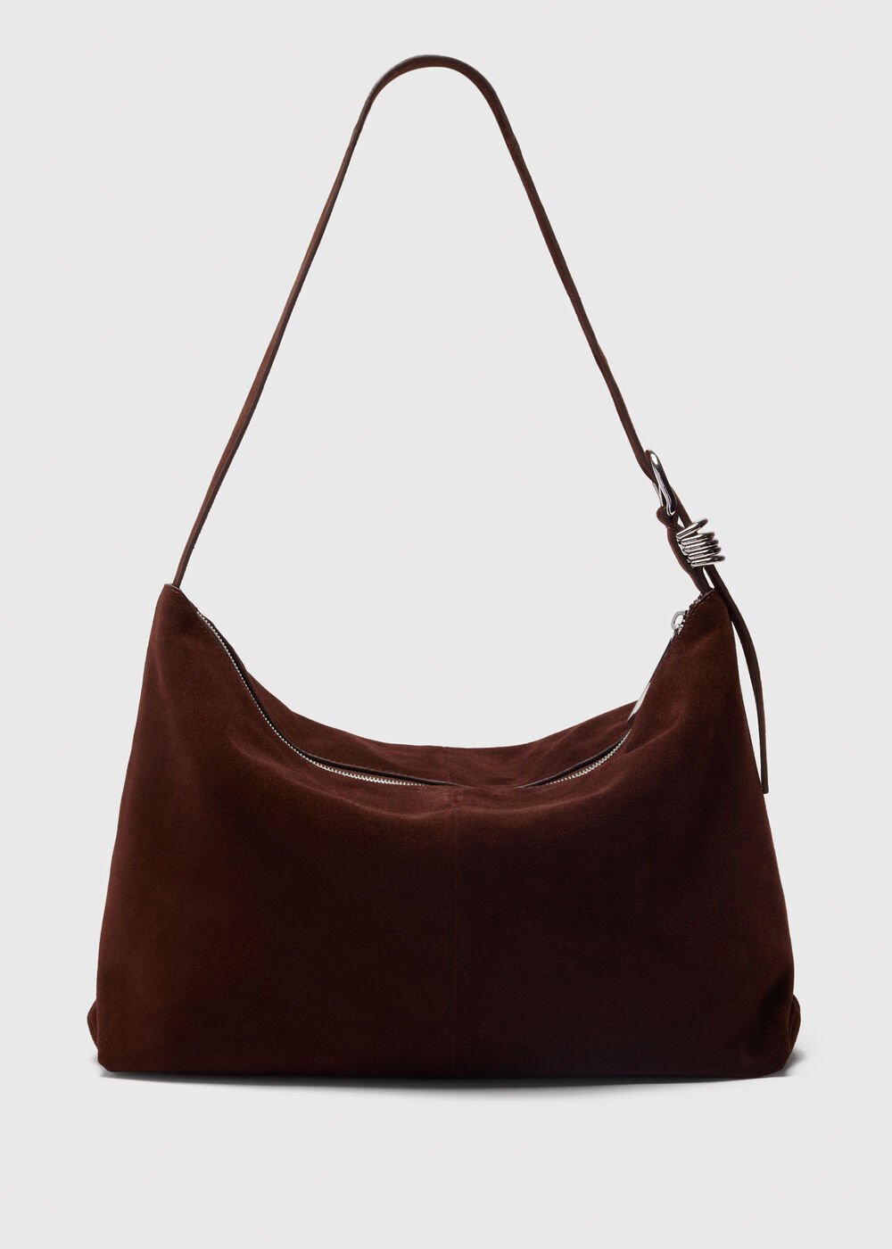 Ring Detail Suede Shoulder Bag