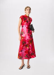 Painterly Floral Midi Dress