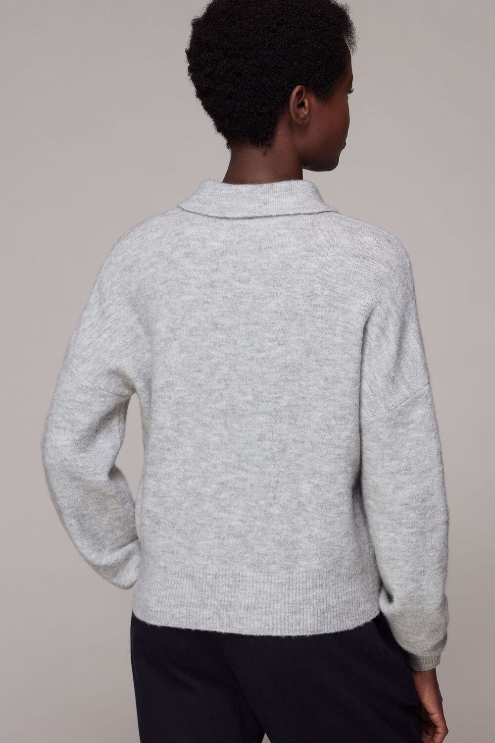 Jewel Button Collar Sweater