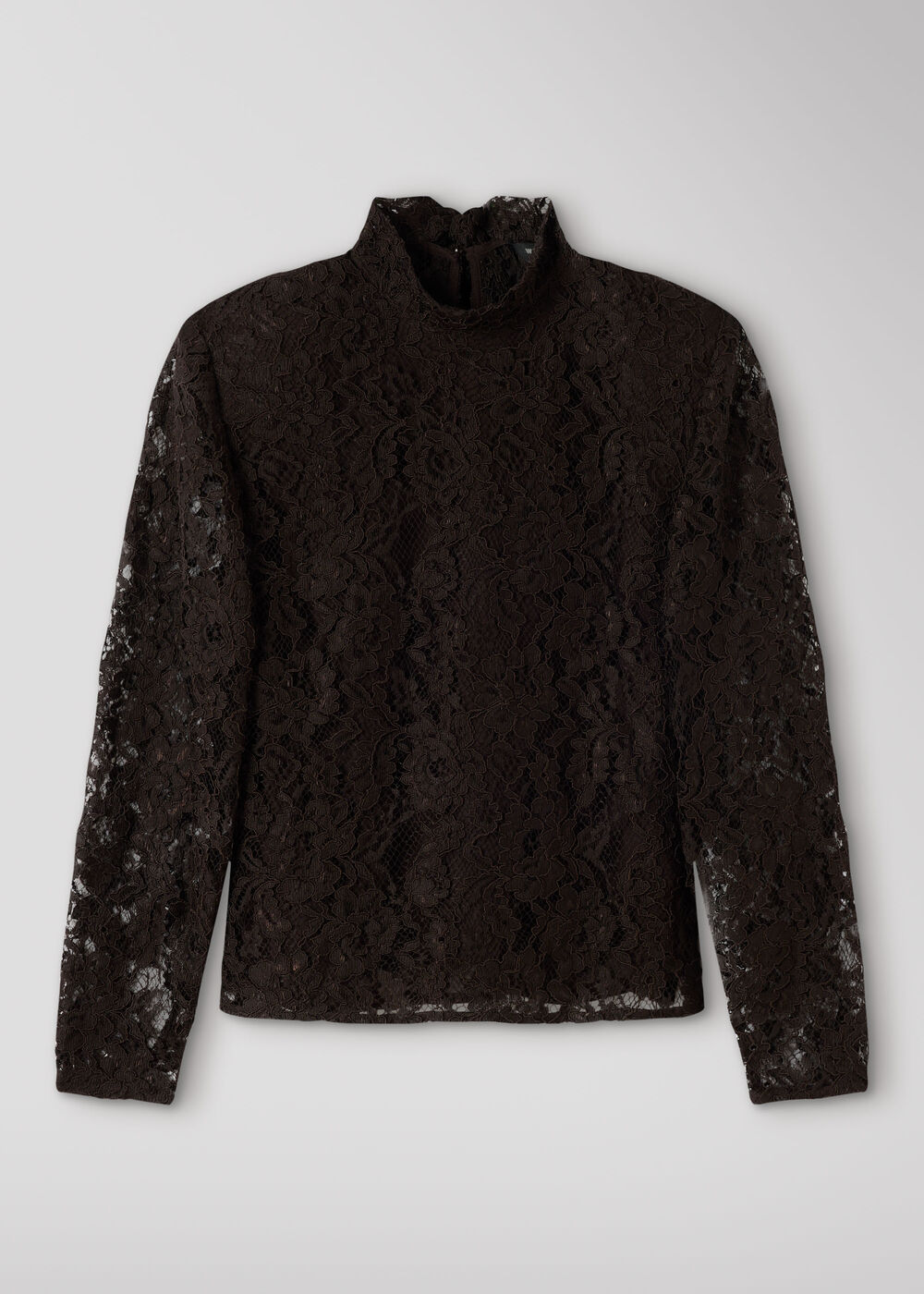 Chocolate Lace Power Shoulder Top