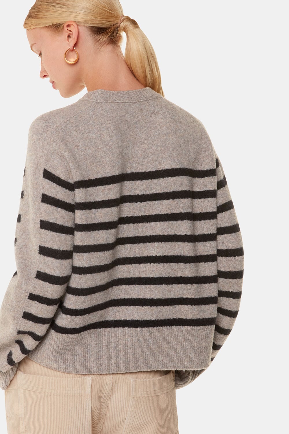 Wool Mix Stripe Contrast Knit