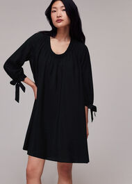 Lydia Gathered Trapeze Dress