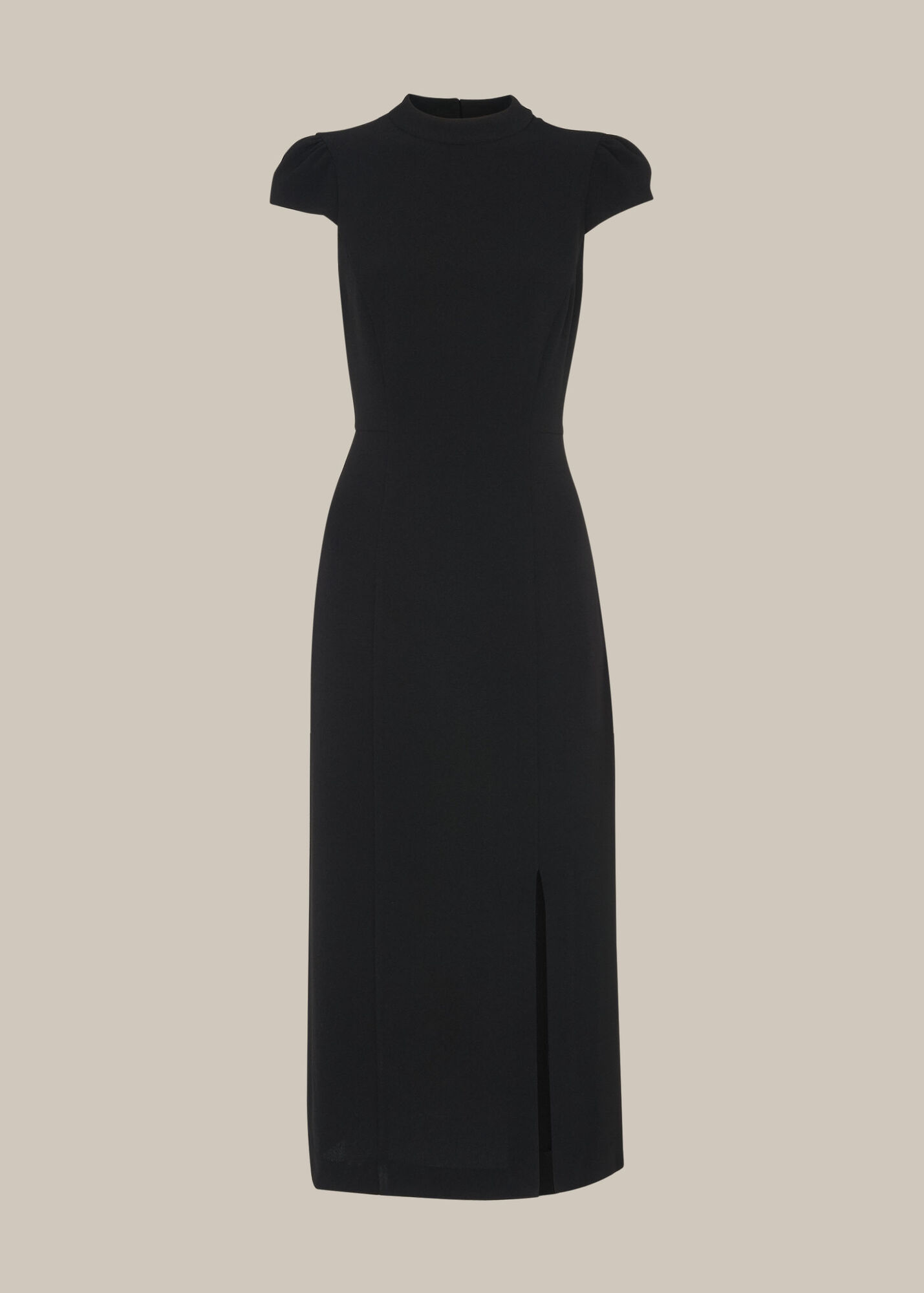 Black High Neck Textured Dress | WHISTLES
