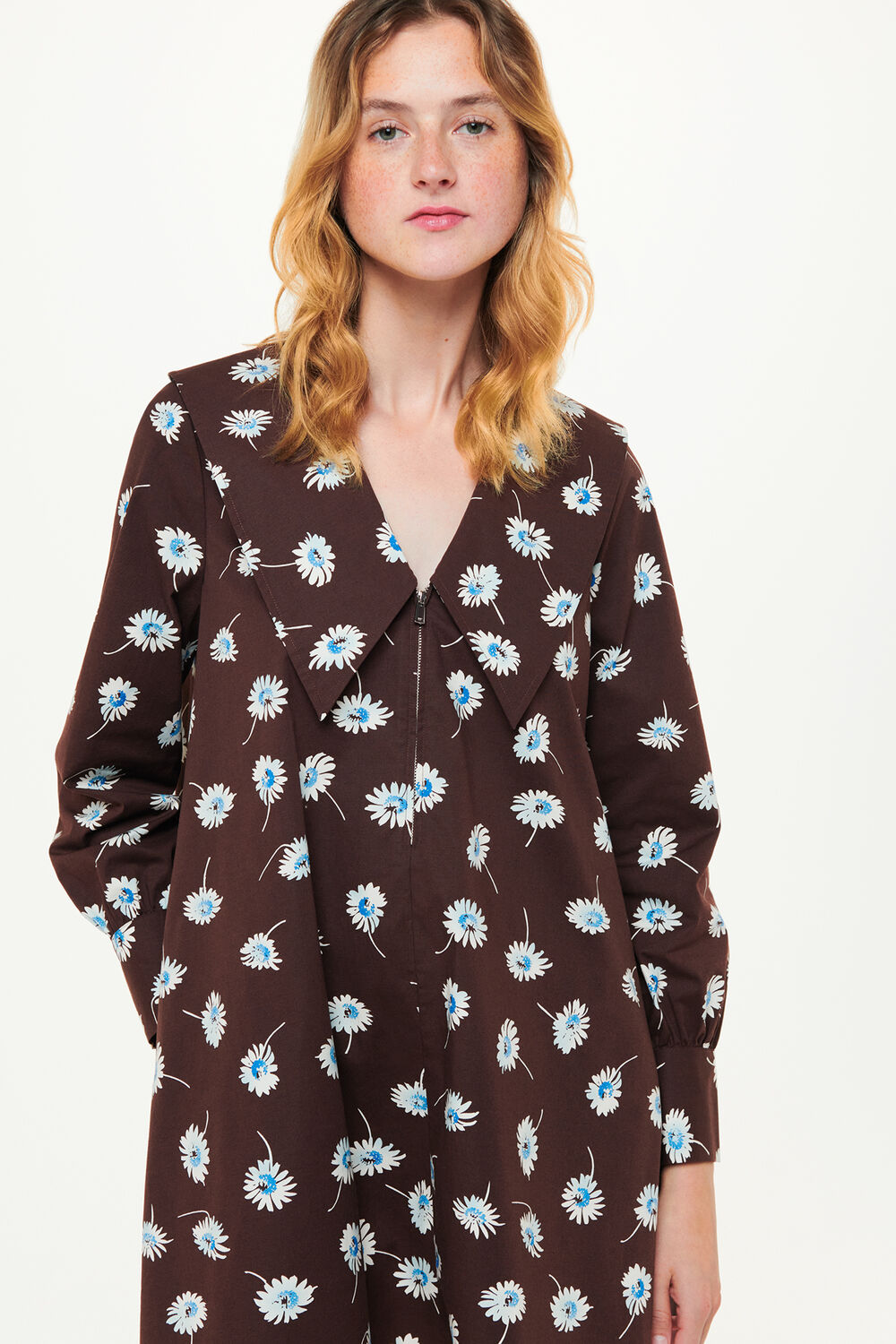 Watercolour Daisy Poplin Dress