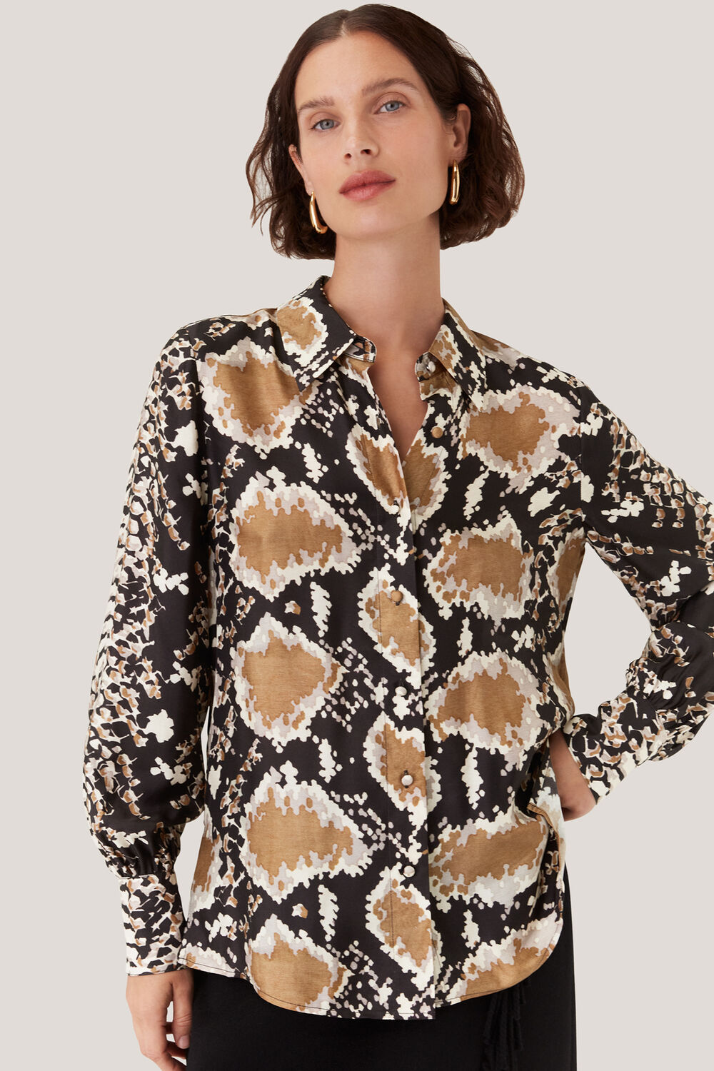 Silk Snake Oversized Shirt