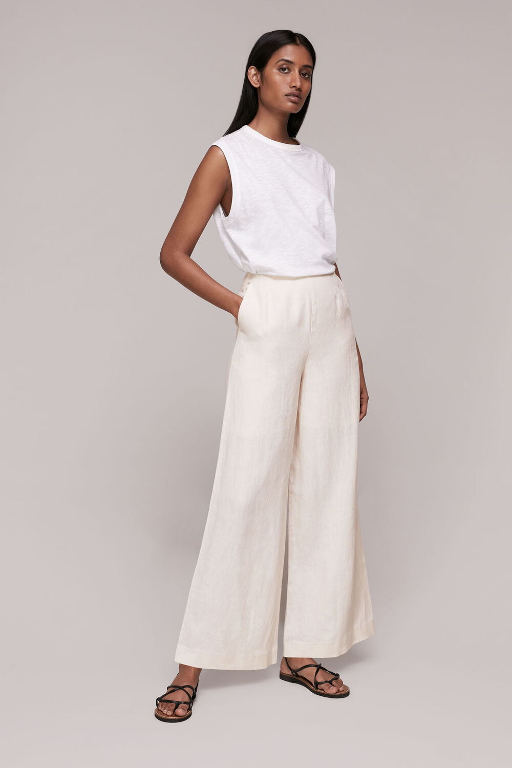 Nina Wide Leg Linen Trouser