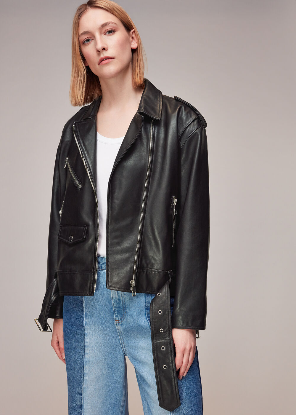 Sophia Oversized Leather Biker