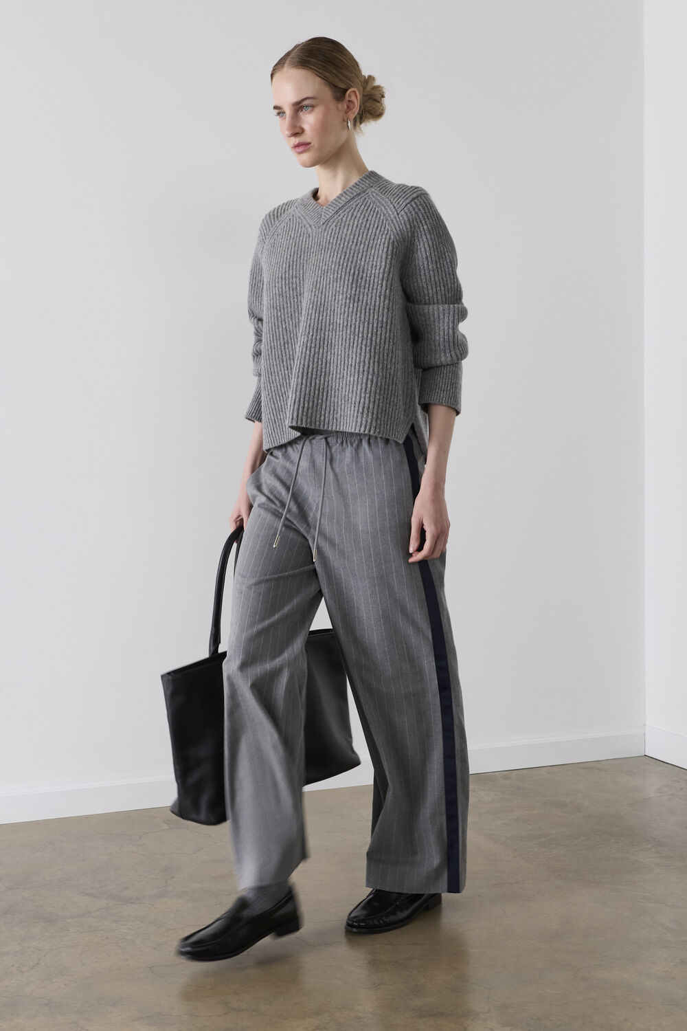 Petite Side Stripe Flannel Jogger